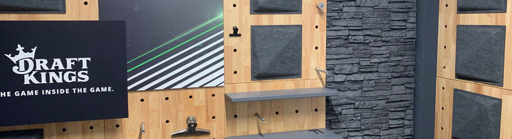 the myWall system being used as a studio by DraftKings